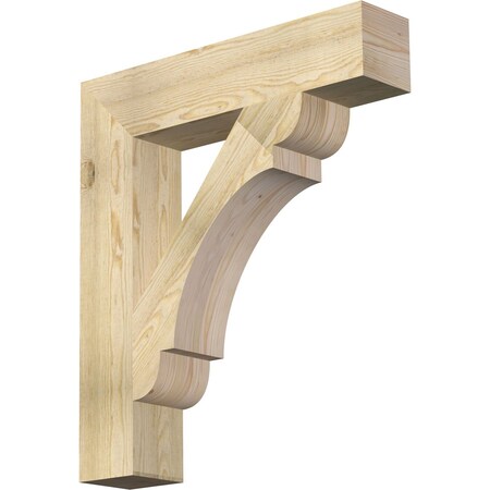 Ekena Millwork Olympic Block Rough Sawn Bracket, Douglas Fir, 6"W x 30"D x 34"H BKT06X30X34OLY05RDF